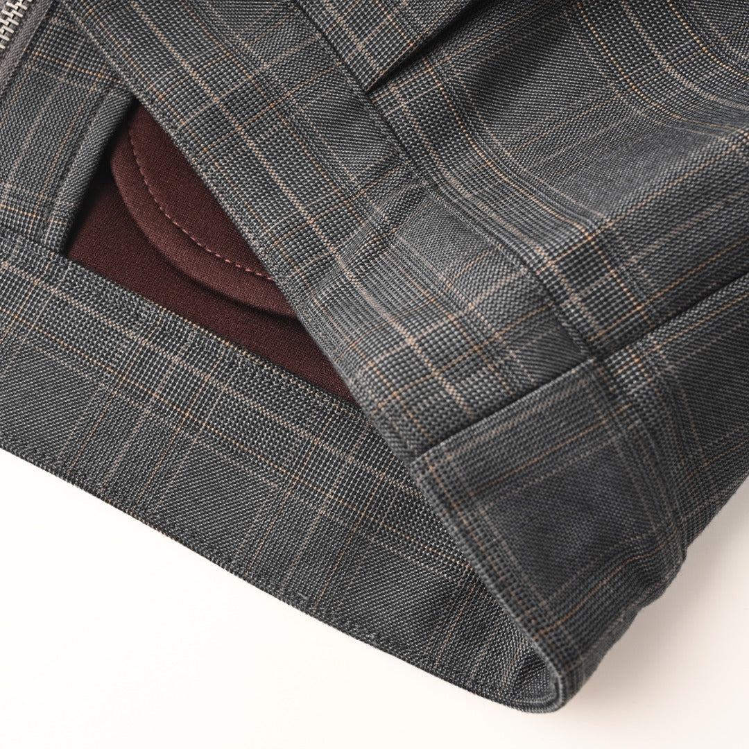 Plaid Virgin Wool Dark Grey