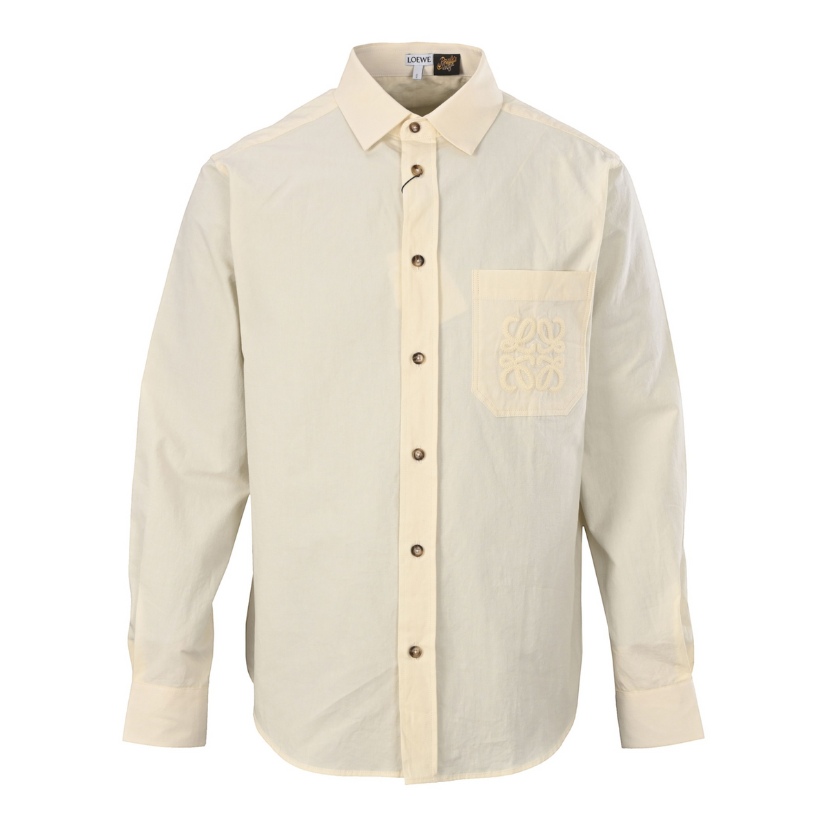 Anagram Textured Shirt Ivory Beige