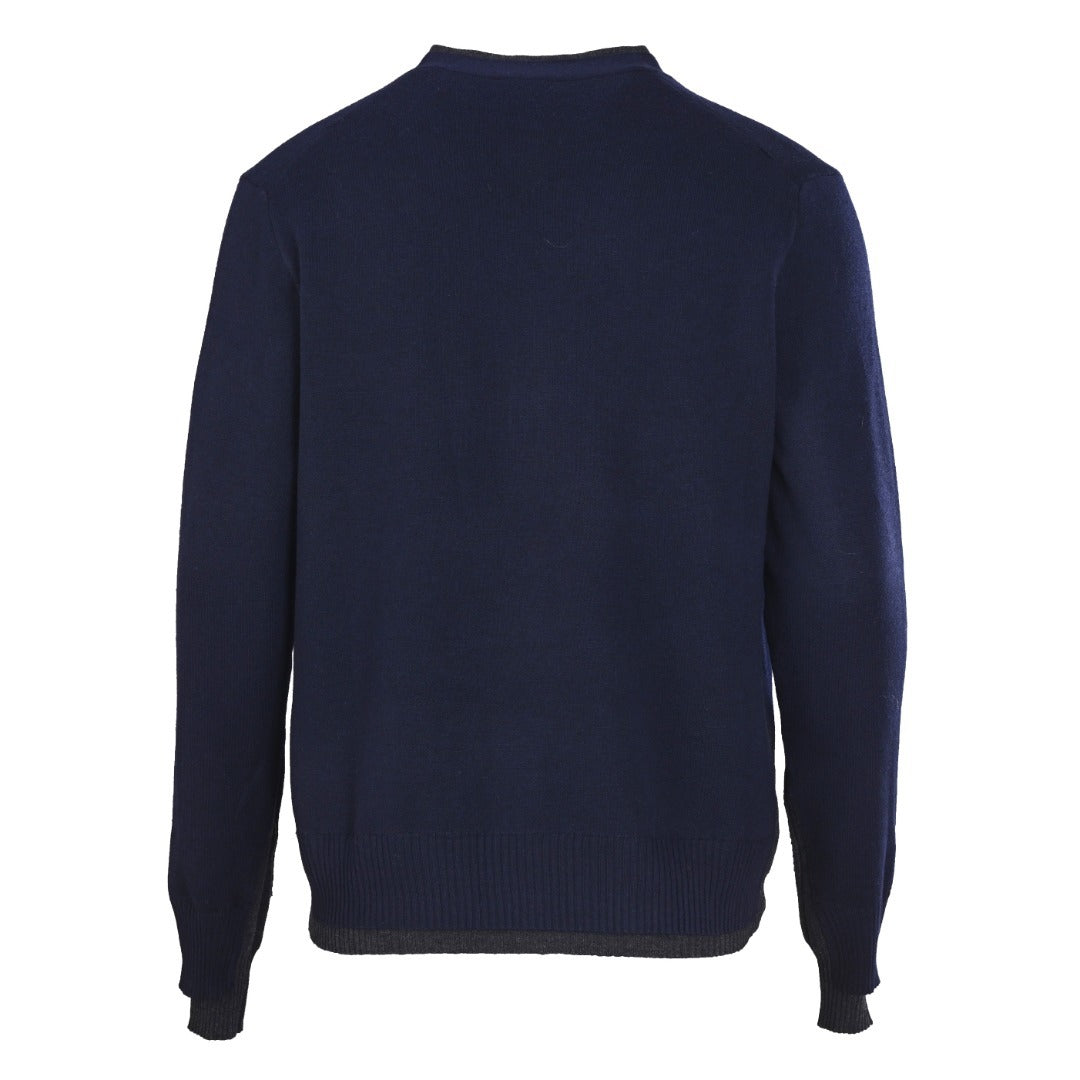 Cashmere & Silk V-Neck Navy Blue
