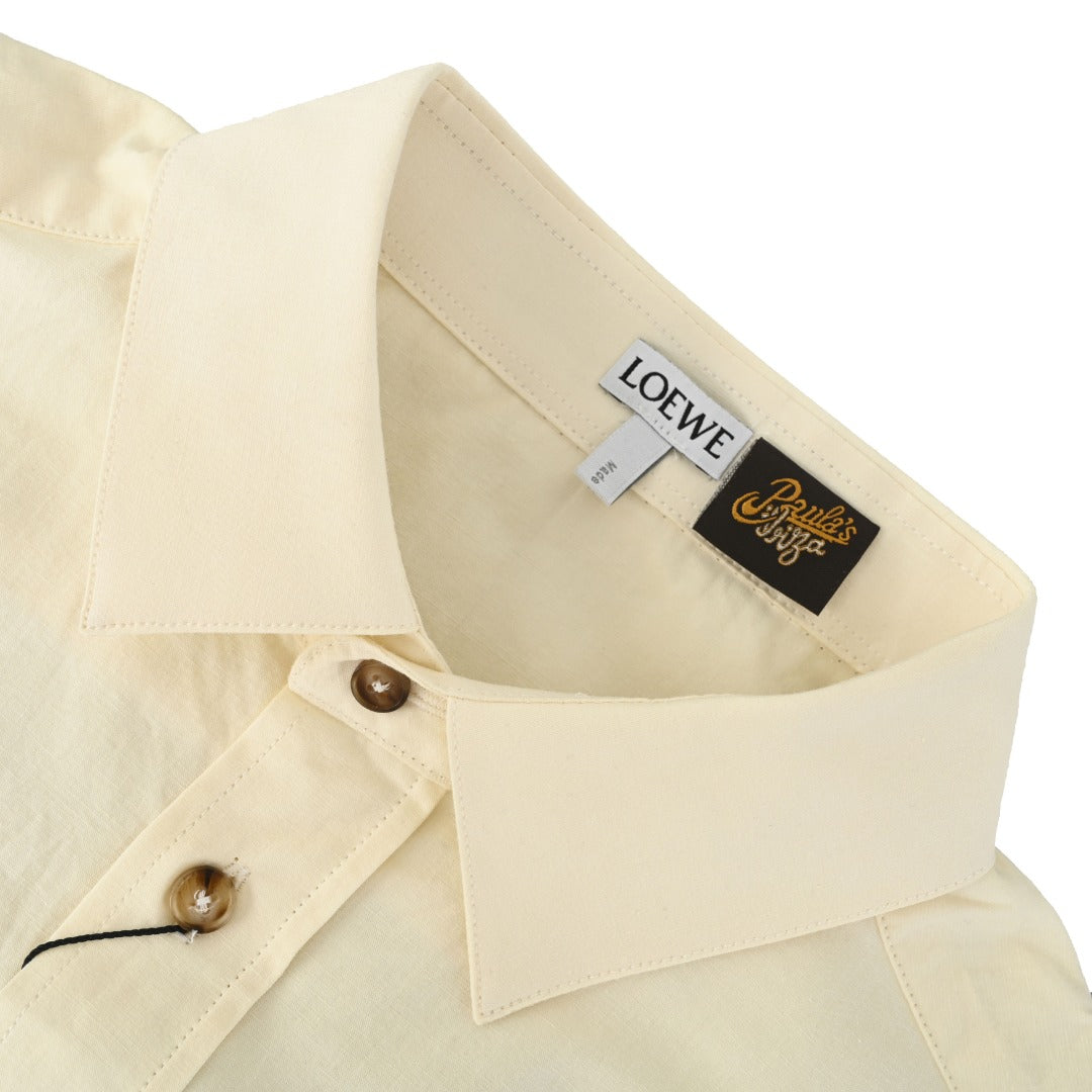 Anagram Textured Shirt Ivory Beige