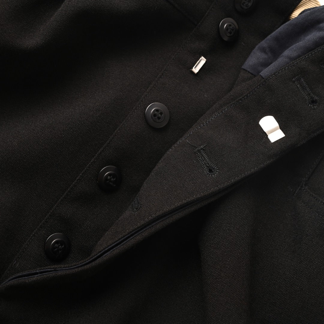 Pleated Wool Black