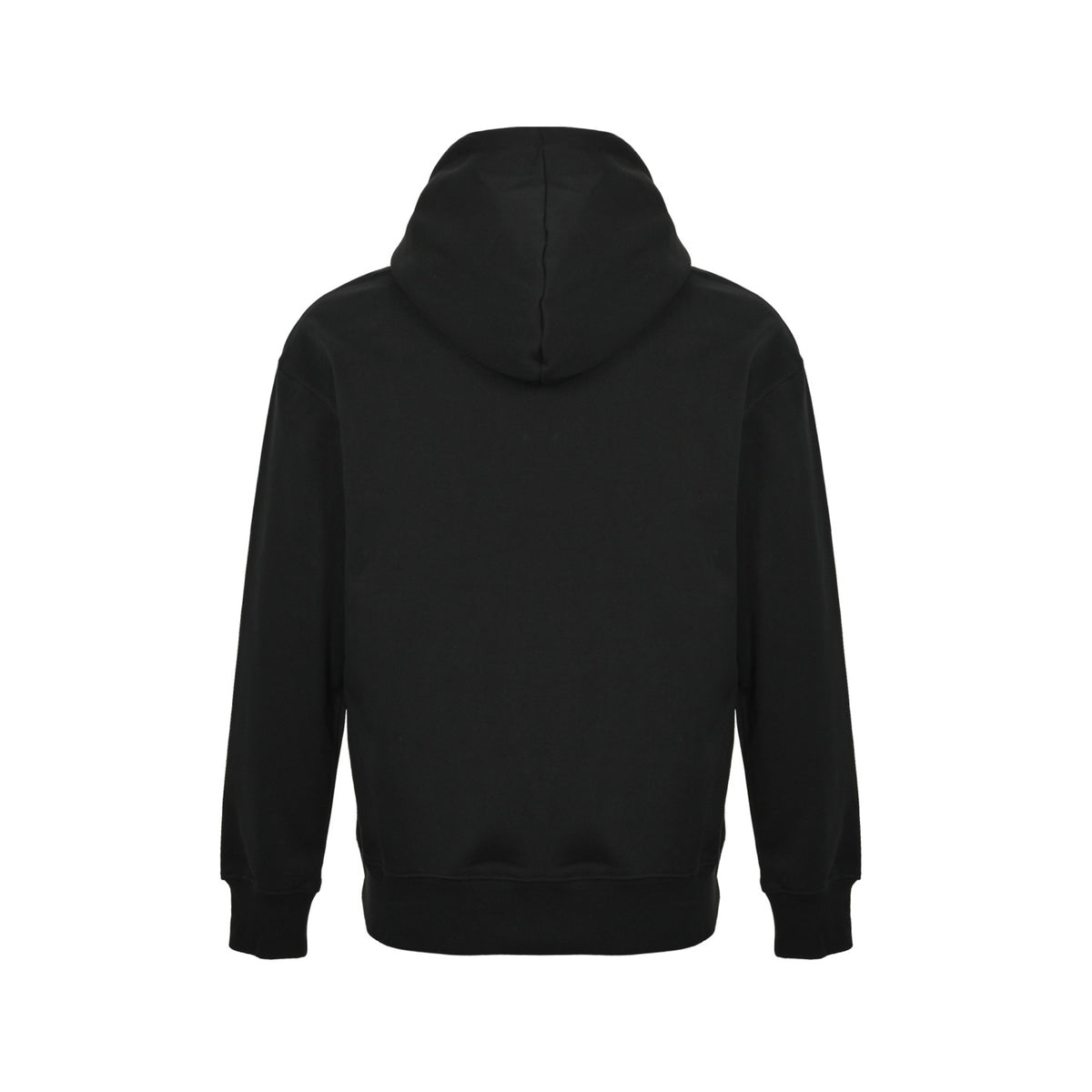 Anagram Leather-Patch Hoodie Black