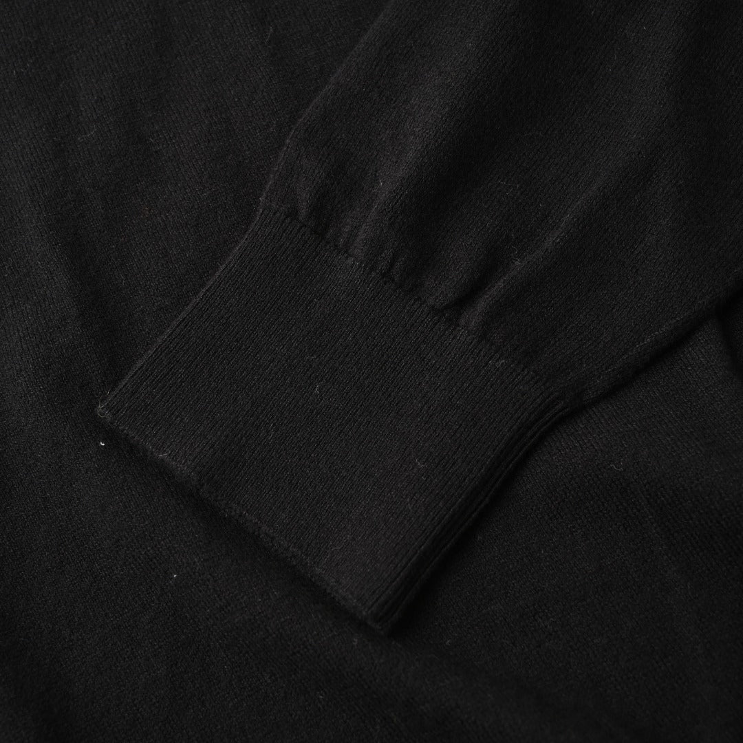 Superfine Wool Logo Turtleneck Black