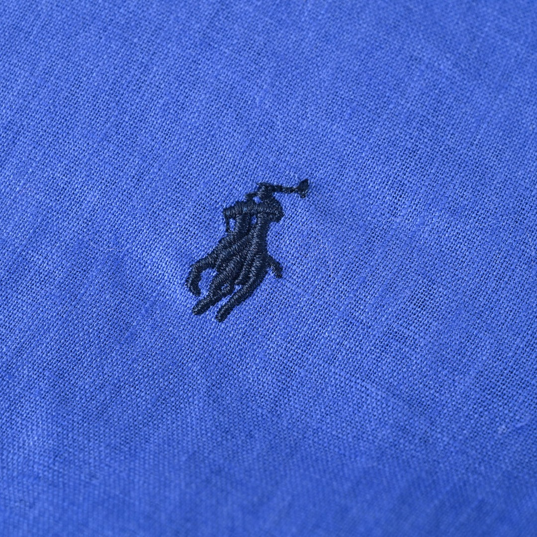 Linen Button-Down Shirt Iris Blue