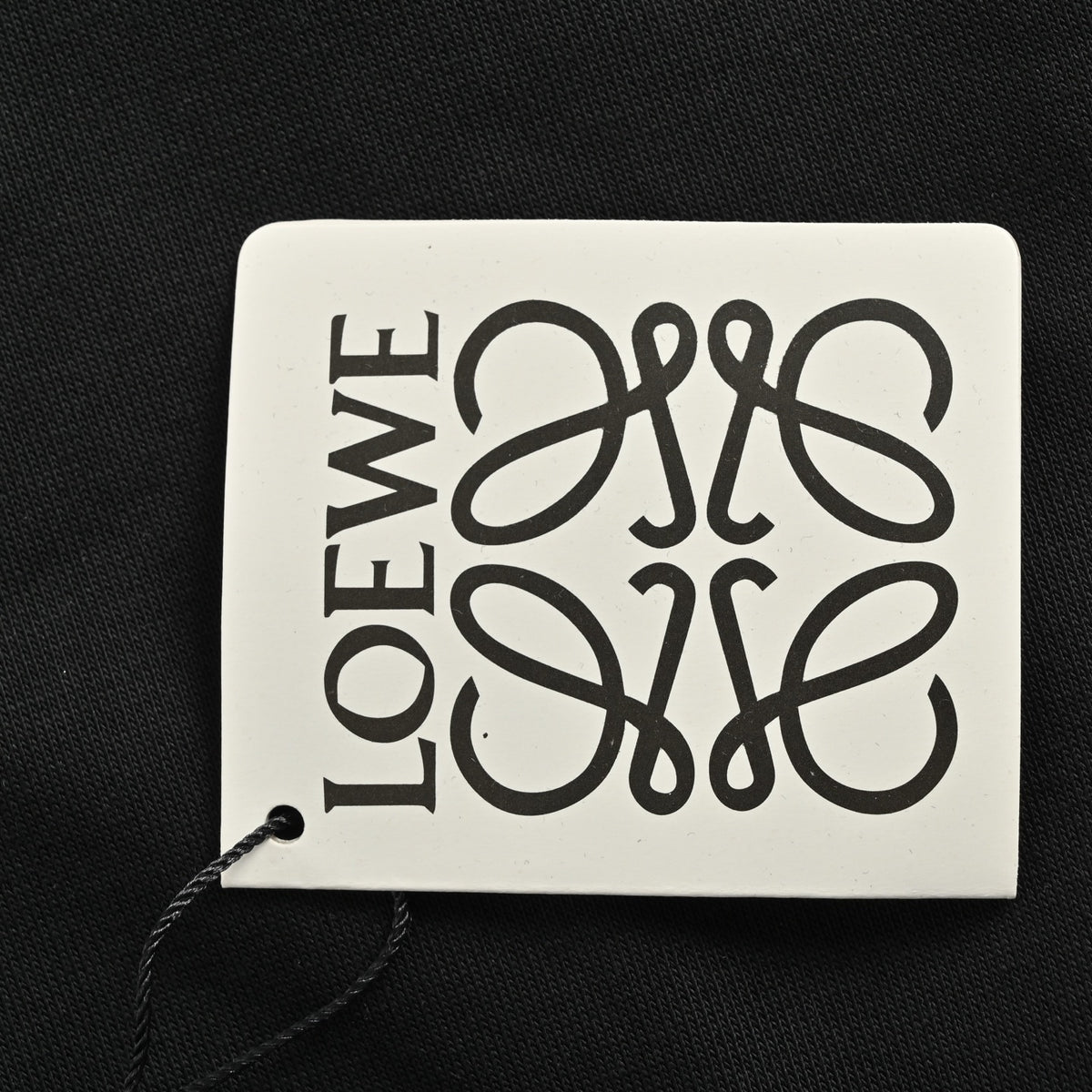 Anagram Leather-Patch Hoodie Black