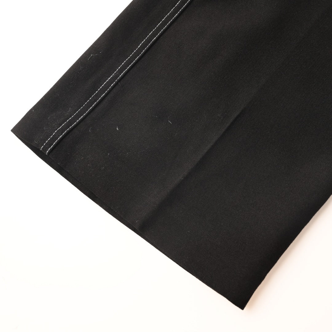 Pleated Wool Black
