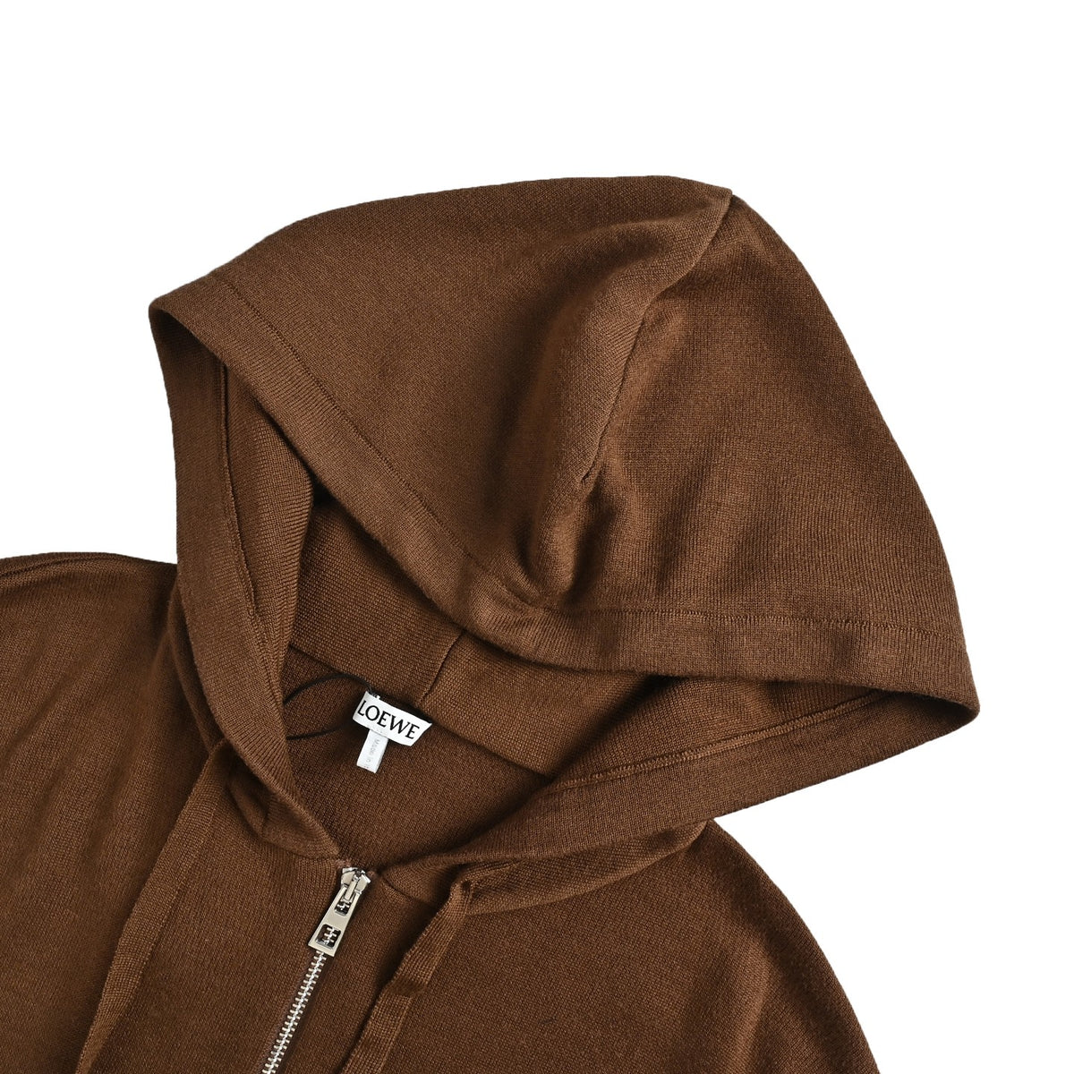 Anagram Leather-Pocket Zip-Up Brown