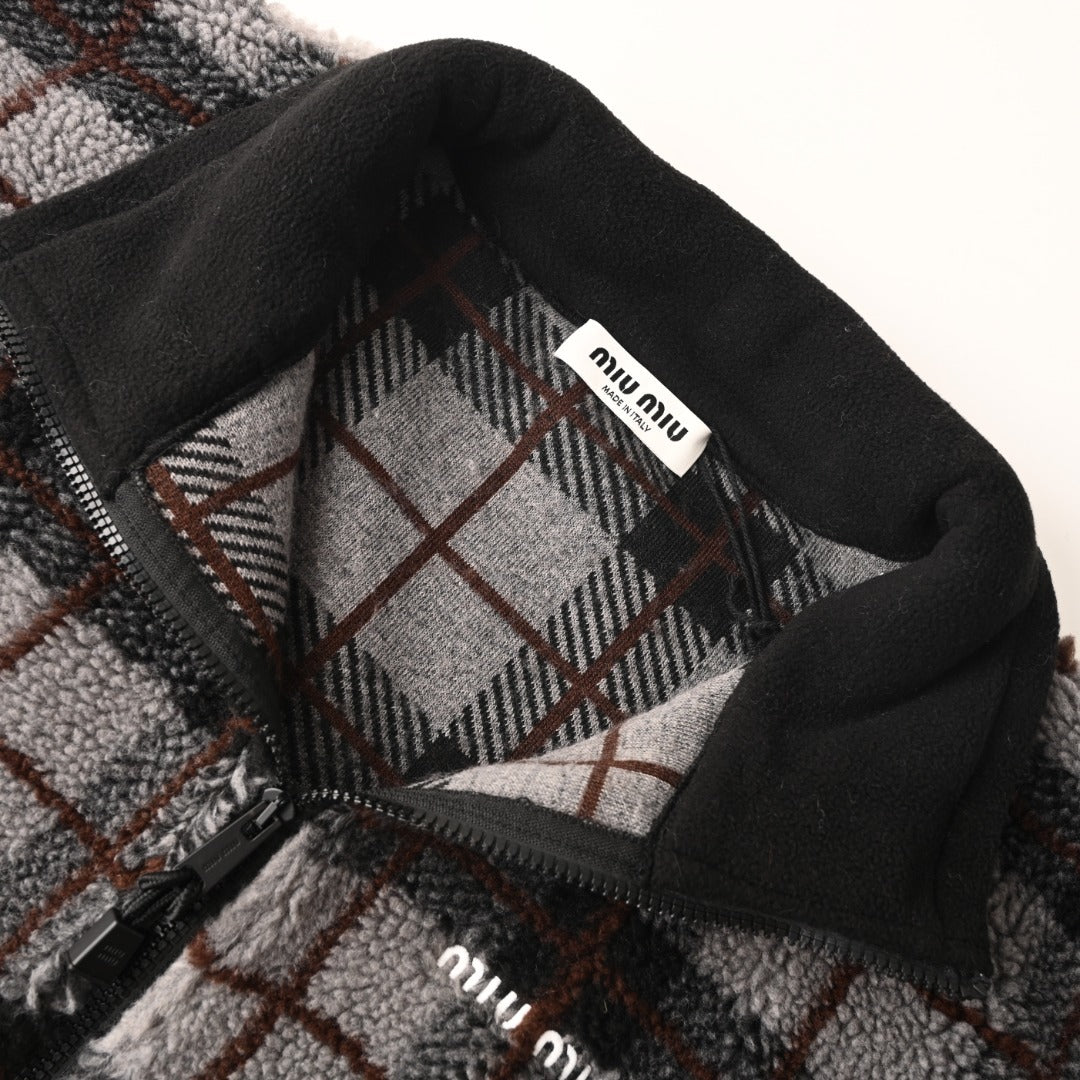 Checked Teddy Grey & Black