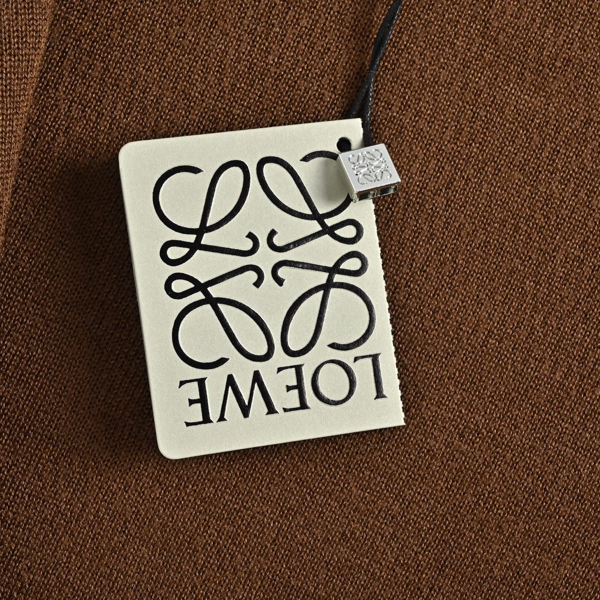 Anagram Leather-Pocket Zip-Up Brown