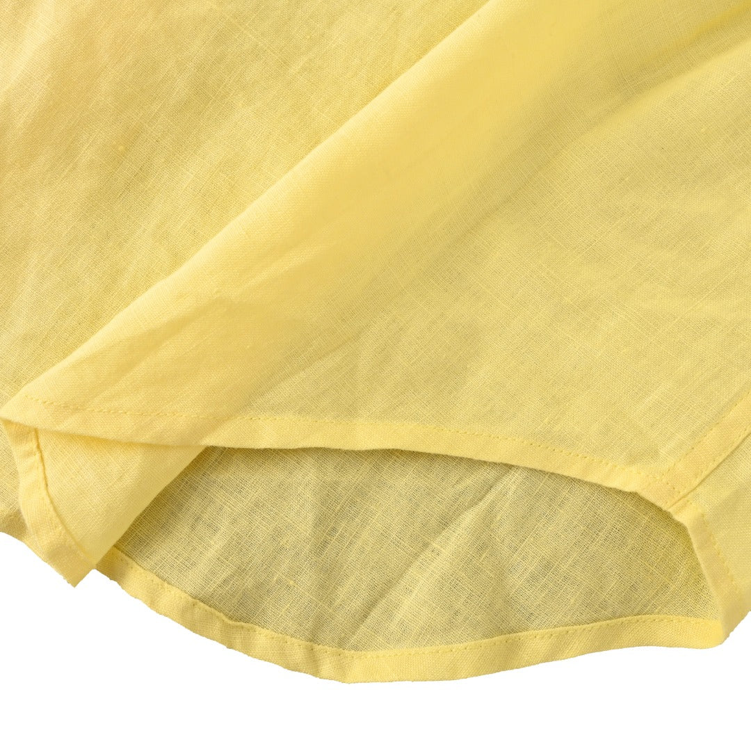 Linen Button-Down Shirt Pastel Yellow