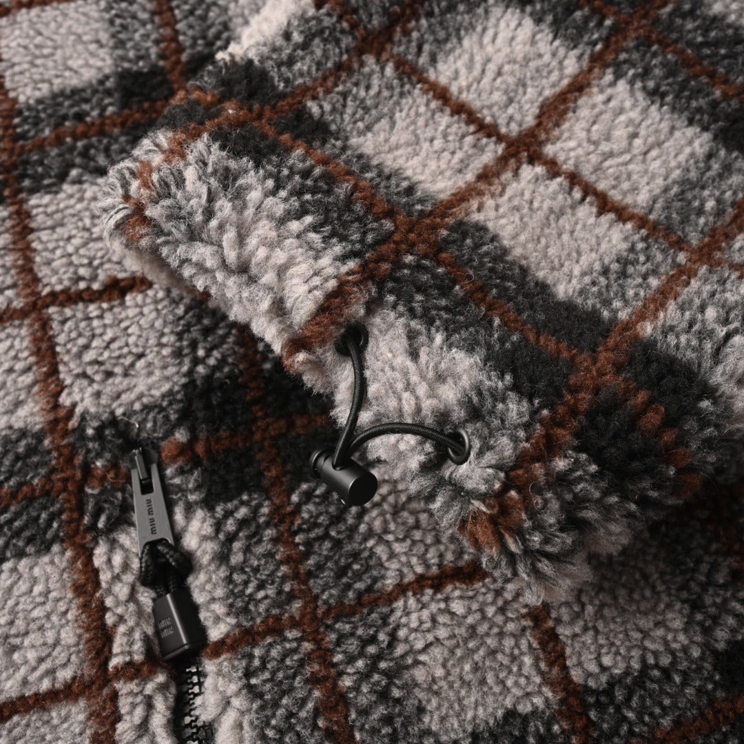 Checked Teddy Grey & Black