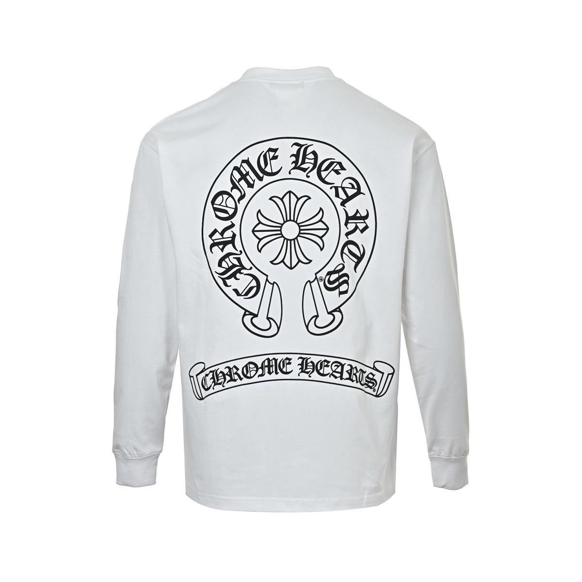 Horseshoe Scroll Logo Long Sleeve T-Shirt White