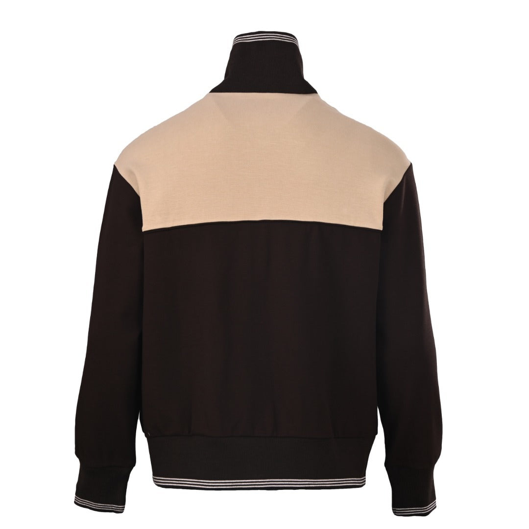Colorblock Zip-Up Cocoa & Sand