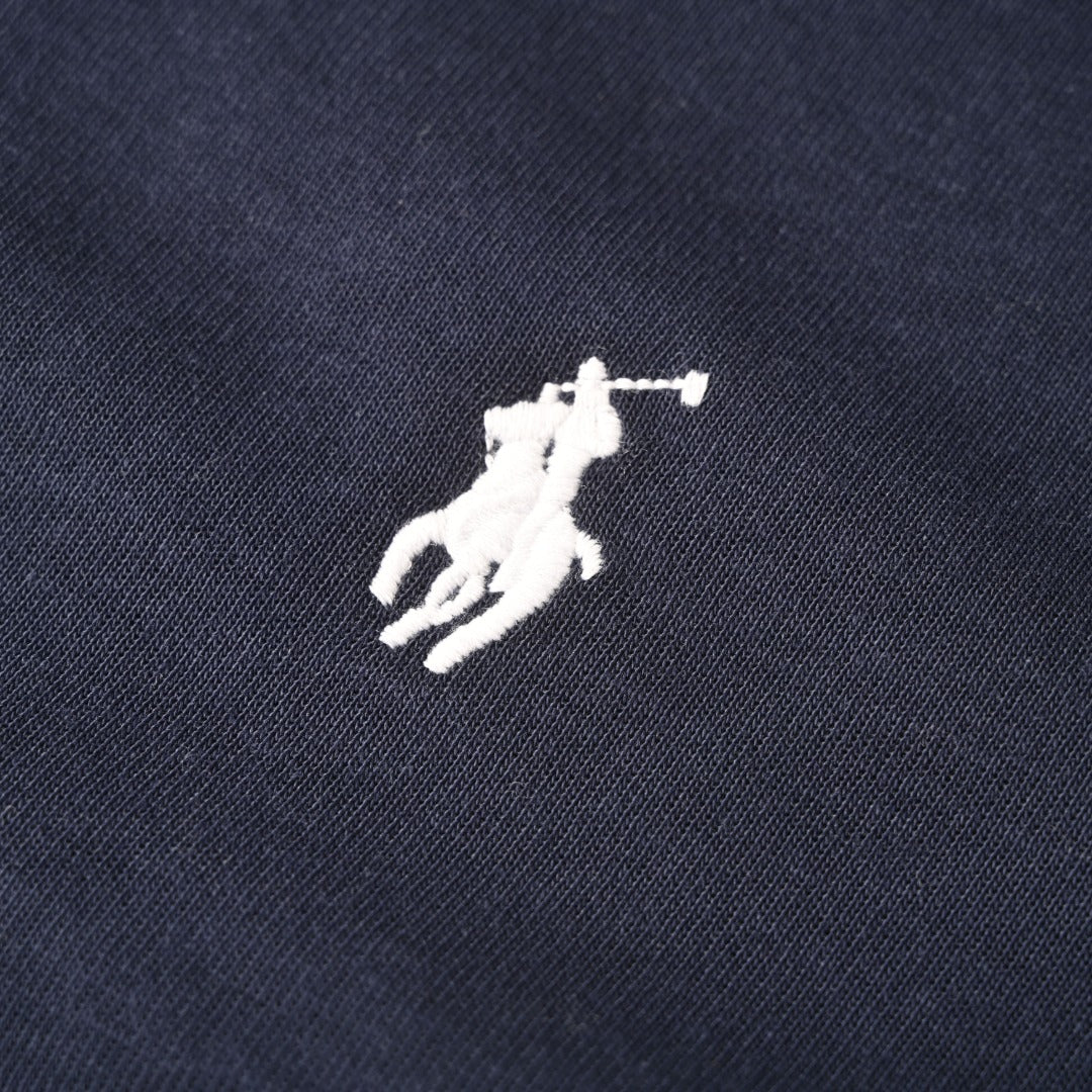 Double-Knit Quarter-Zip Pullover Navy Blue
