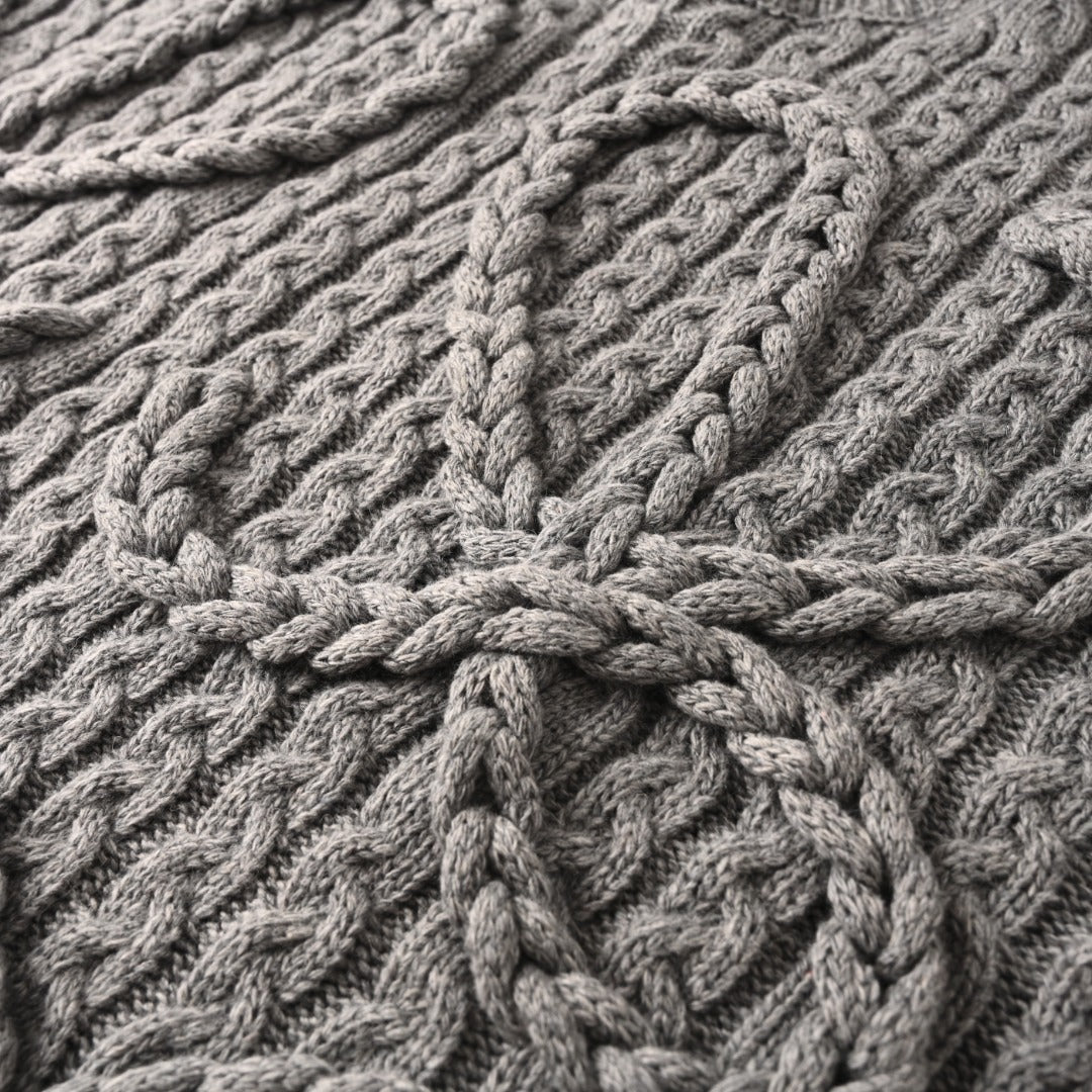 Anagram Cable-Knit Dark Grey Melange