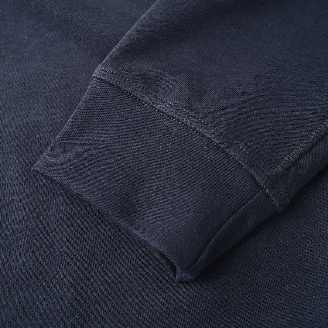 Double-Knit Quarter-Zip Pullover Navy Blue