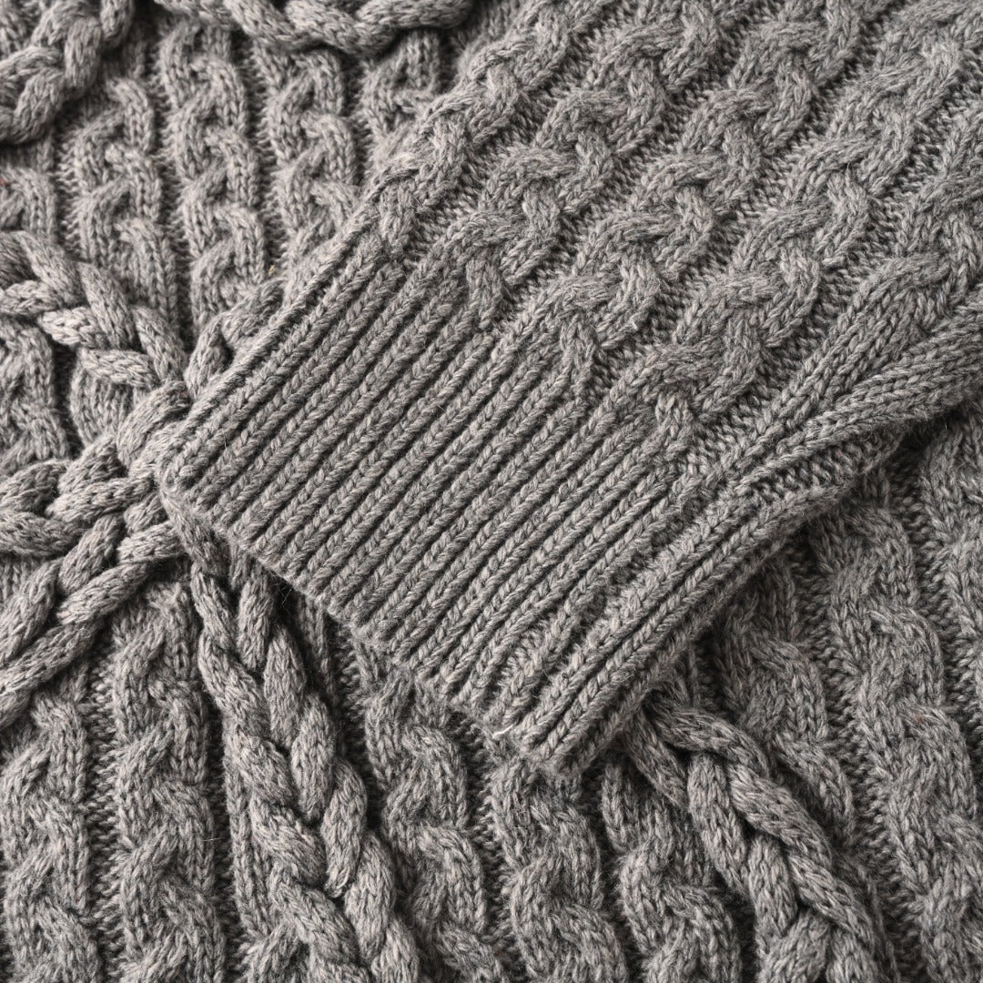 Anagram Cable-Knit Dark Grey Melange