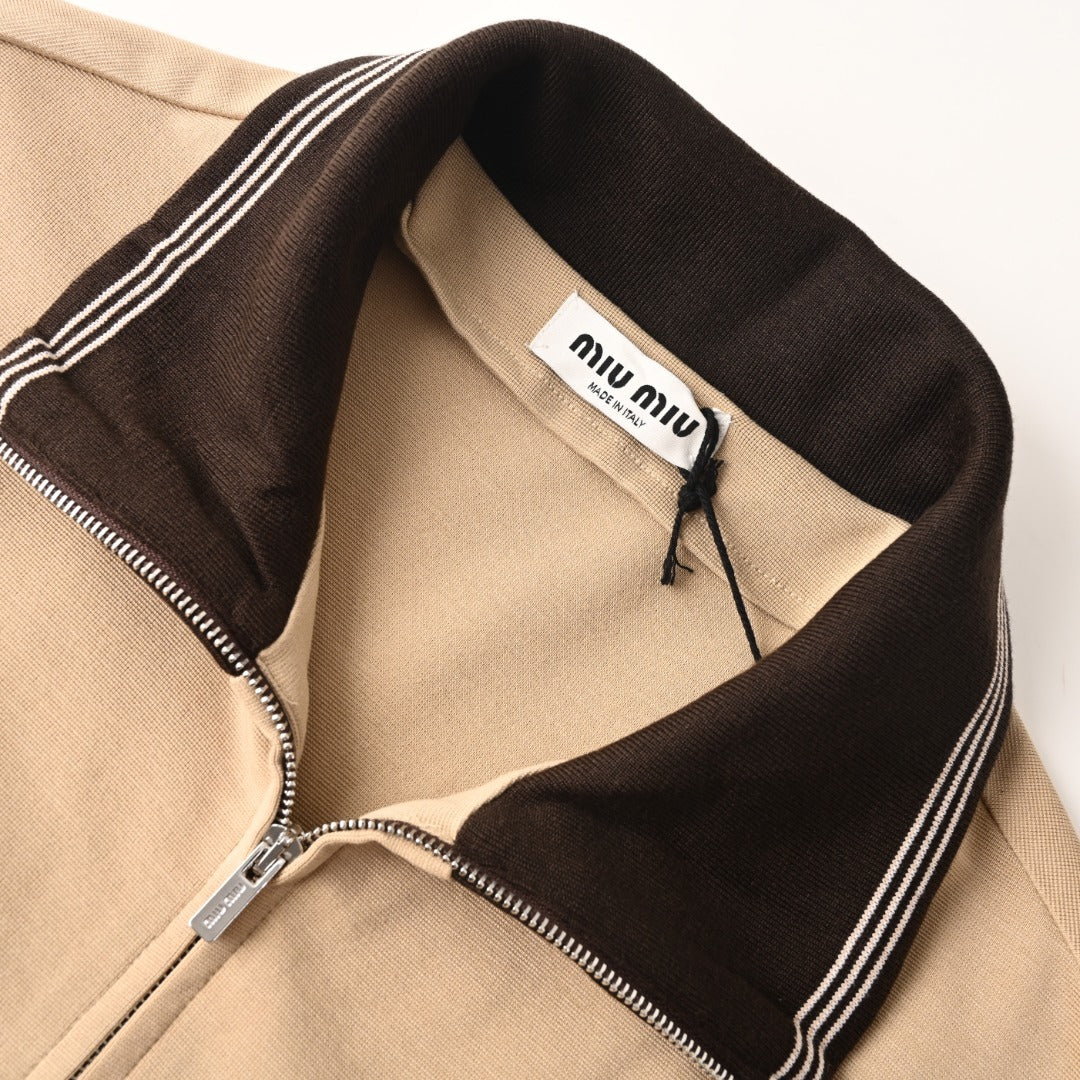 Colorblock Zip-Up Cocoa & Sand