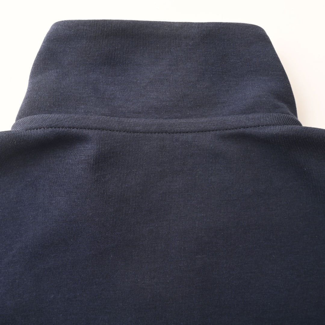 Double-Knit Quarter-Zip Pullover Navy Blue