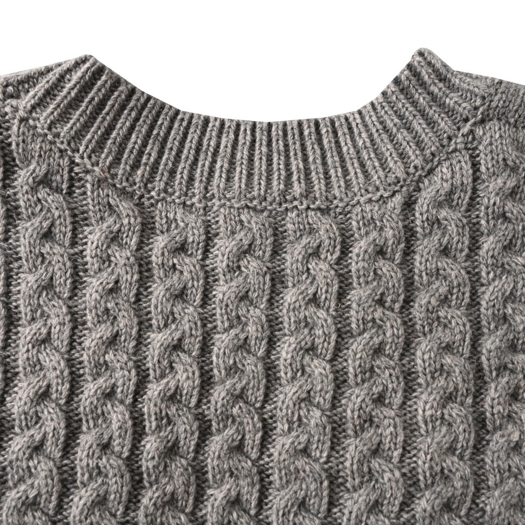 Anagram Cable-Knit Dark Grey Melange