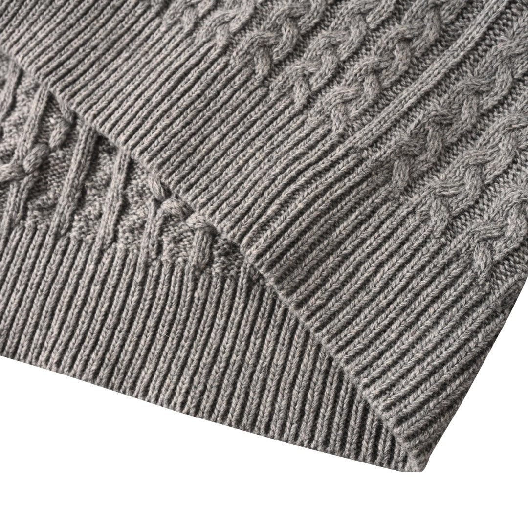 Anagram Cable-Knit Dark Grey Melange