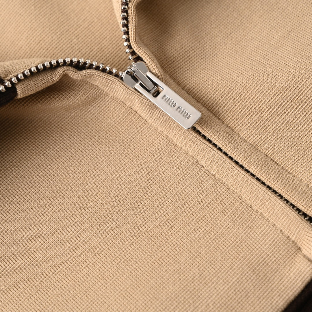 Colorblock Zip-Up Cocoa & Sand