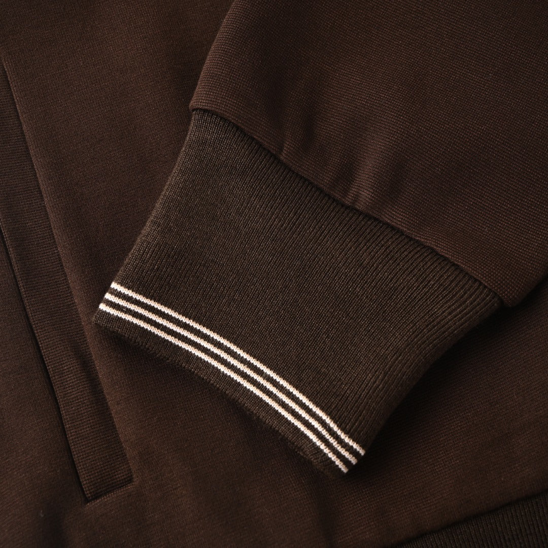Colorblock Zip-Up Cocoa & Sand