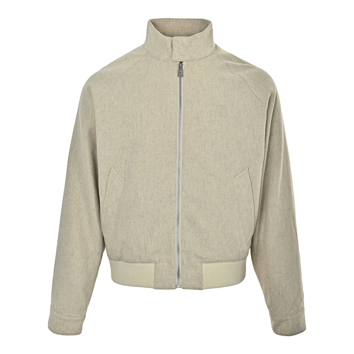 Wool-Blend Bomber Light Beige