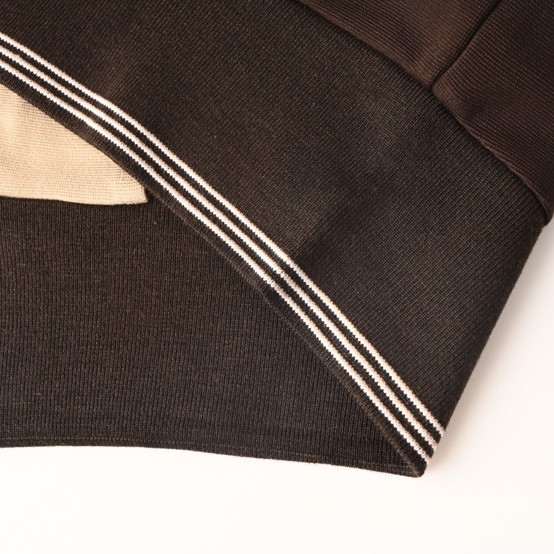 Colorblock Zip-Up Cocoa & Sand