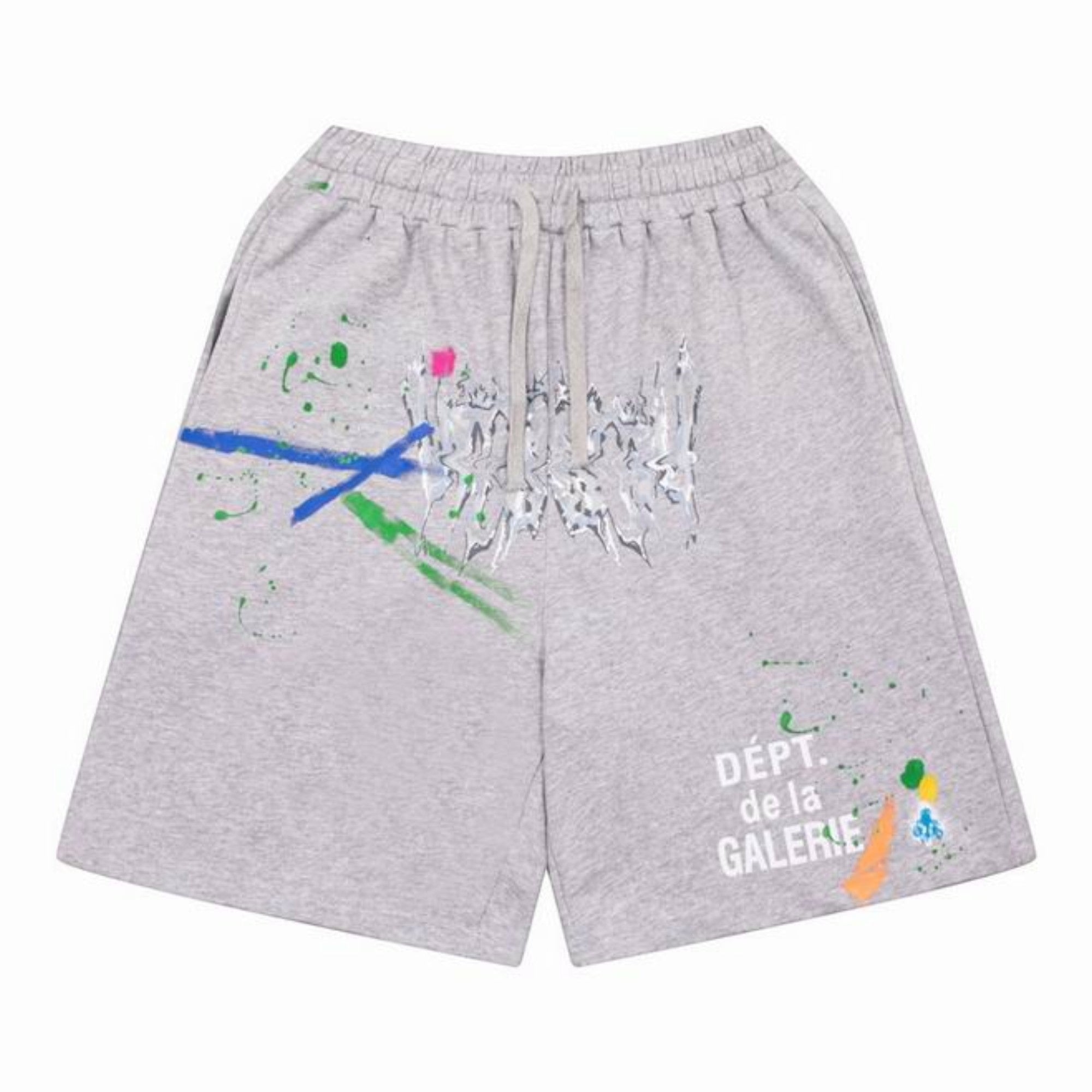 Graffiti Letter Print Shorts Grey