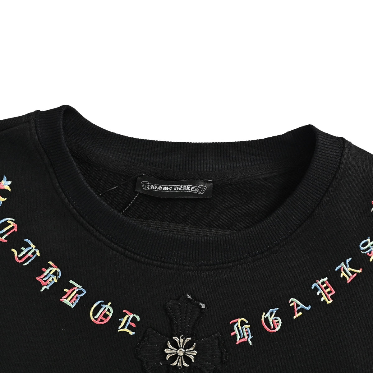 Neck Logo Crewneck Sweatshirt Black