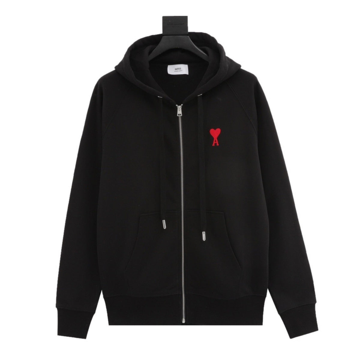 Ami de Coeur Red Heart Zip-Up Black