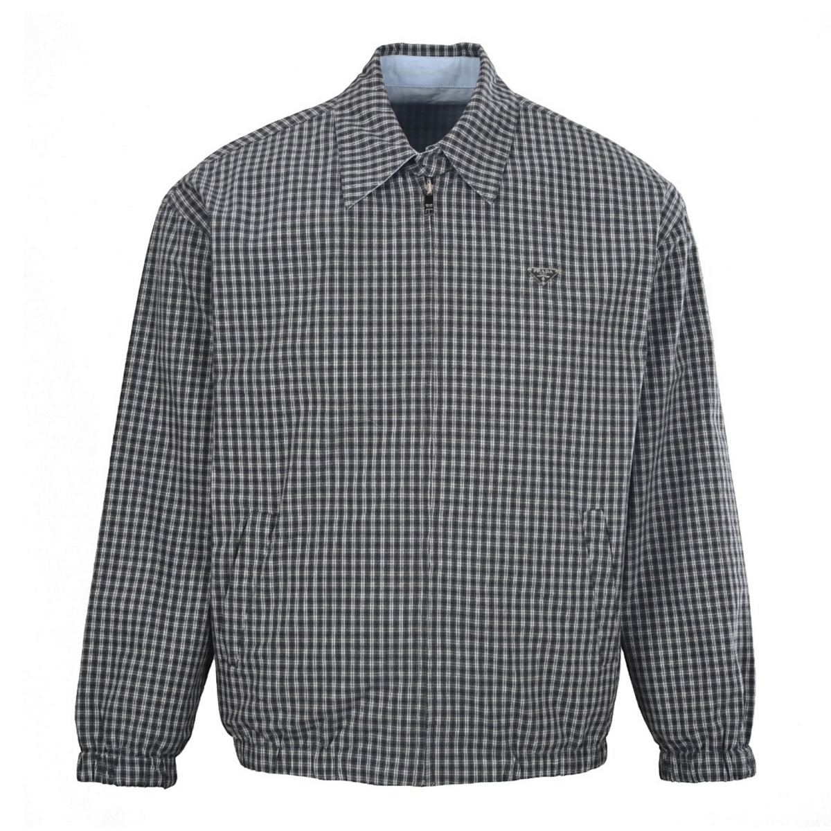 Reversible Checked Poplin Iron Grey