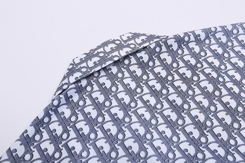 Oblique Monogram Silk Hawaiian Shirt Blue White