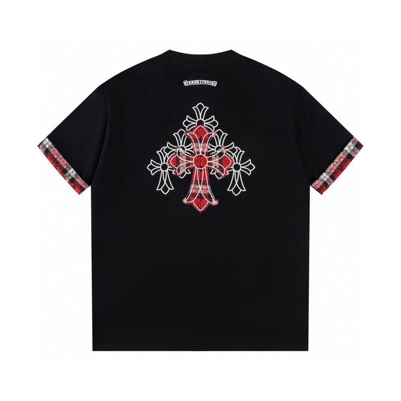 Plaid Sleeve Cross Graphic Black