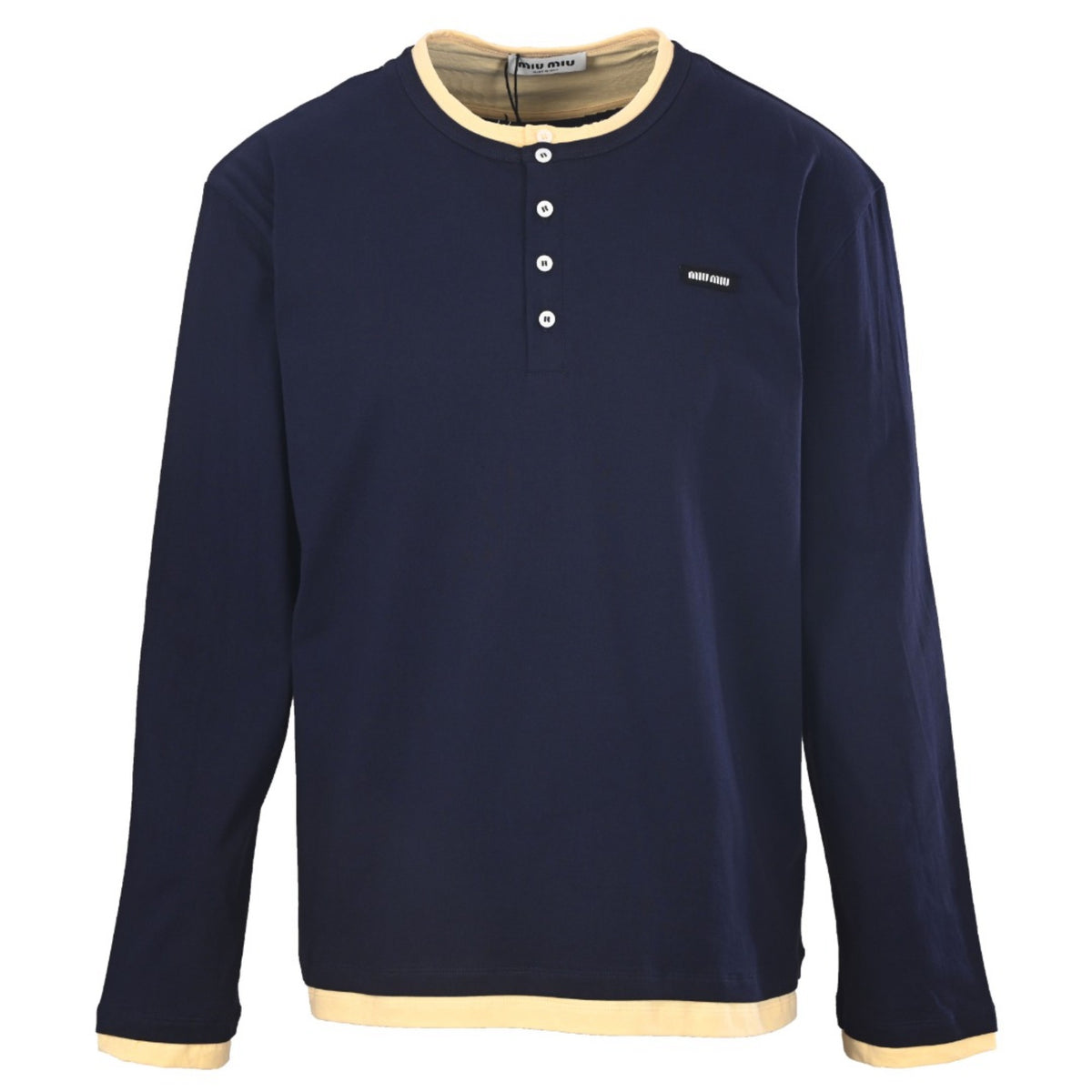 Layered Jersey Henley Blue