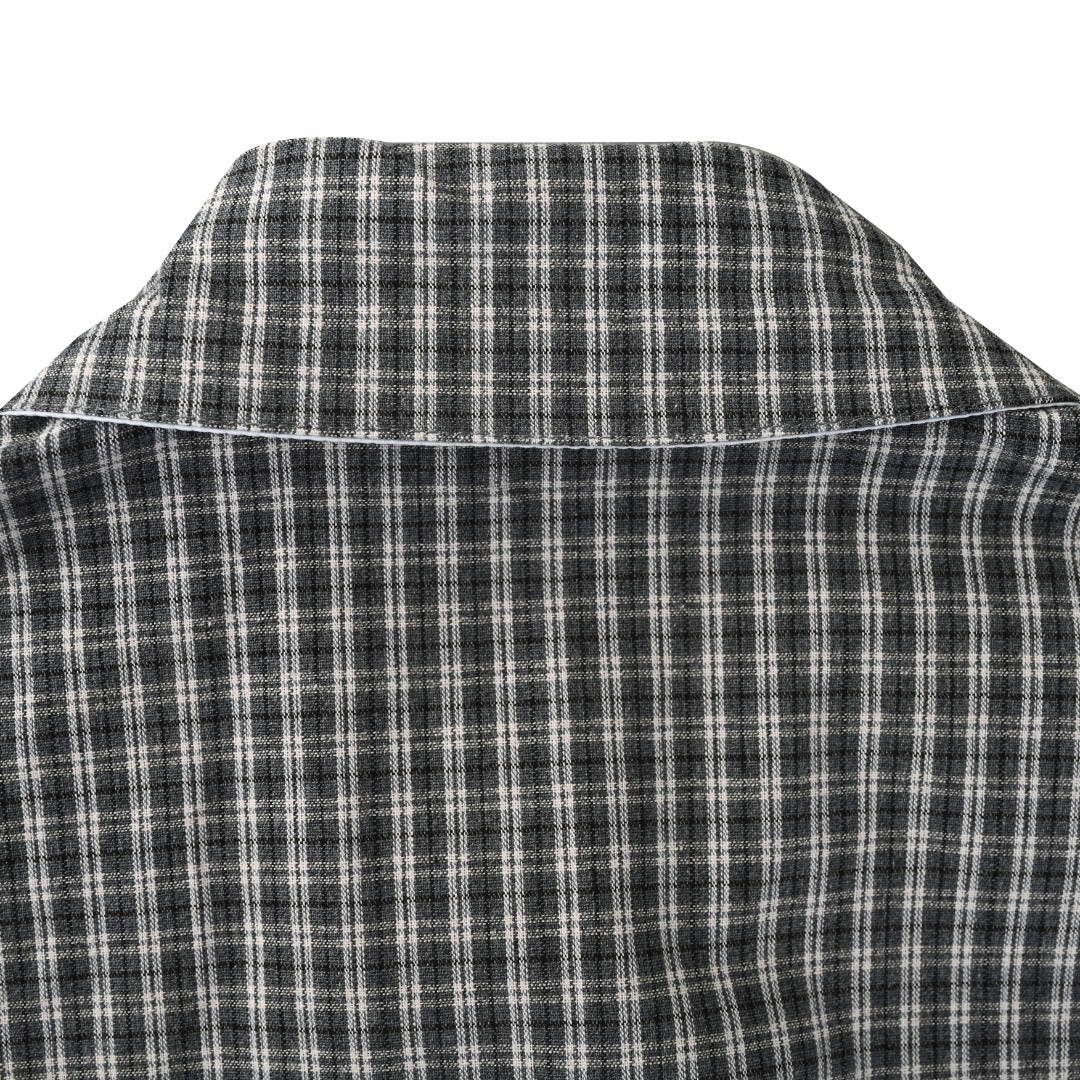 Reversible Checked Poplin Iron Grey
