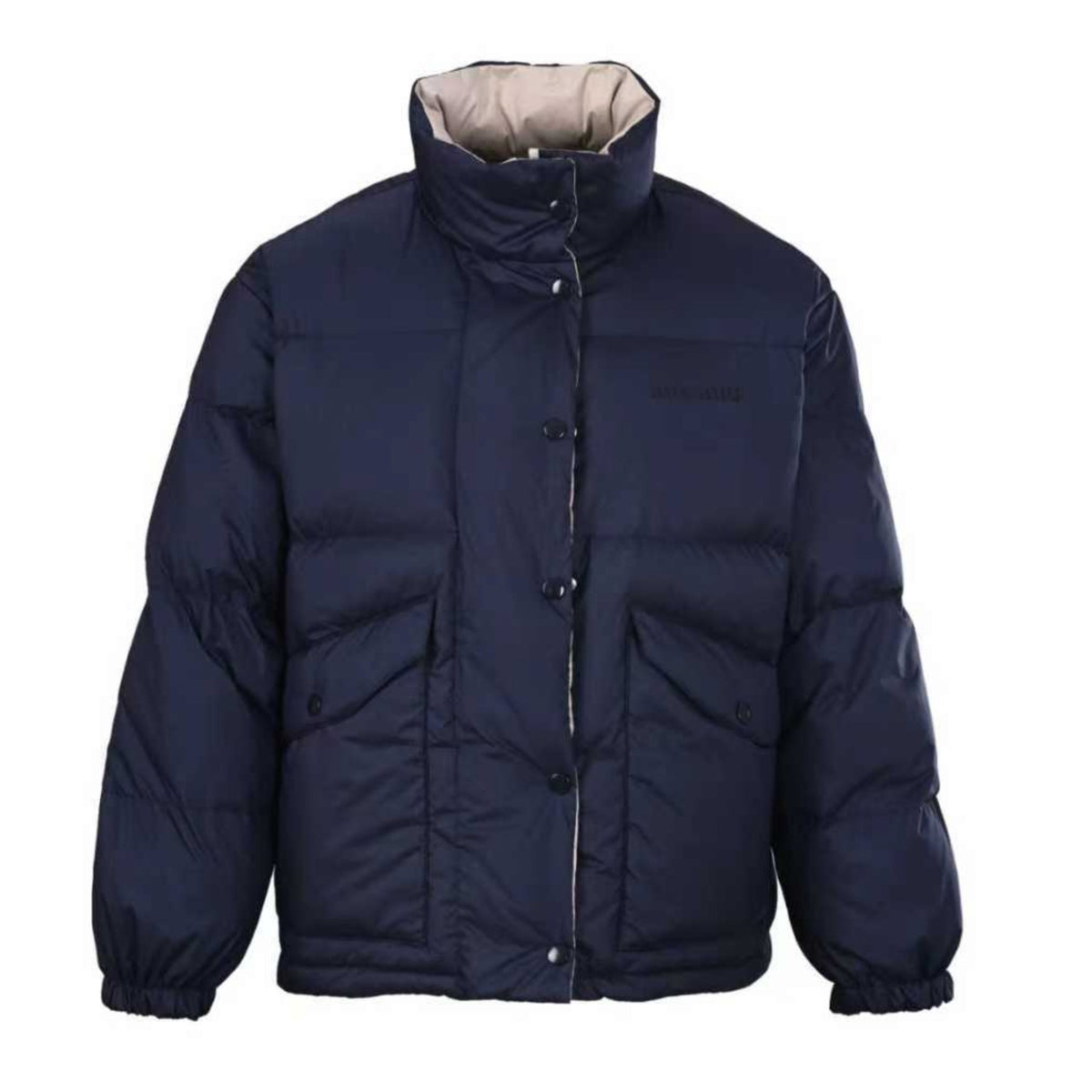 Reversible Technical Pongé Navy Blue & Sable