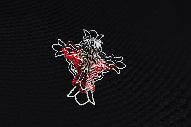 Plaid Sleeve Cross Graphic Black