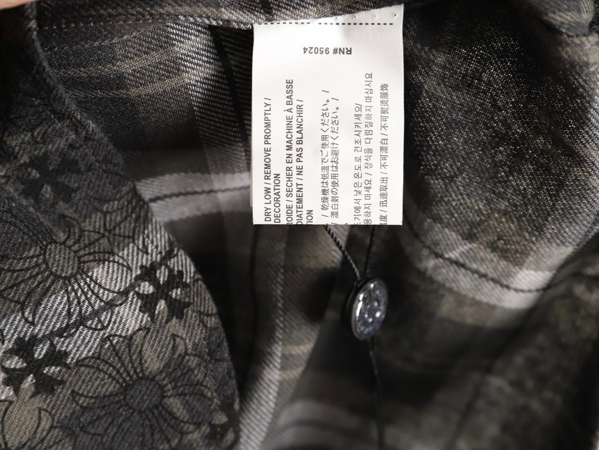Loose Ends Monogram Cross Jacquard Flannel Shirt Black & Grey