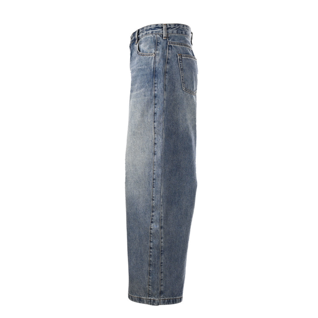 Curved-Seam Barrel-Leg Medium Blue