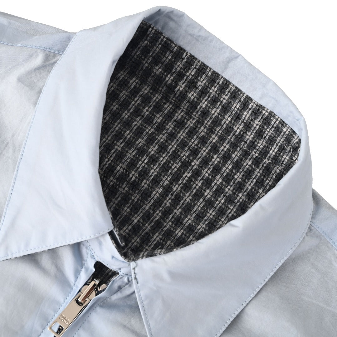 Reversible Checked Poplin Iron Grey