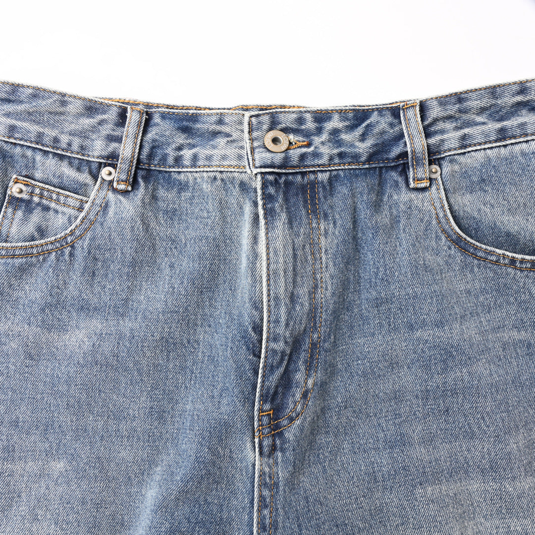 Curved-Seam Barrel-Leg Medium Blue