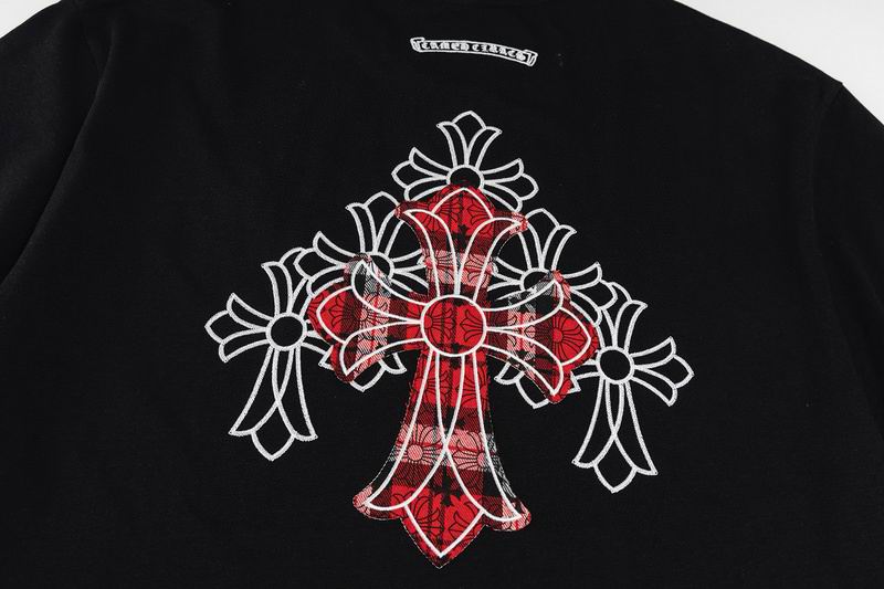 Plaid Sleeve Cross Graphic Black