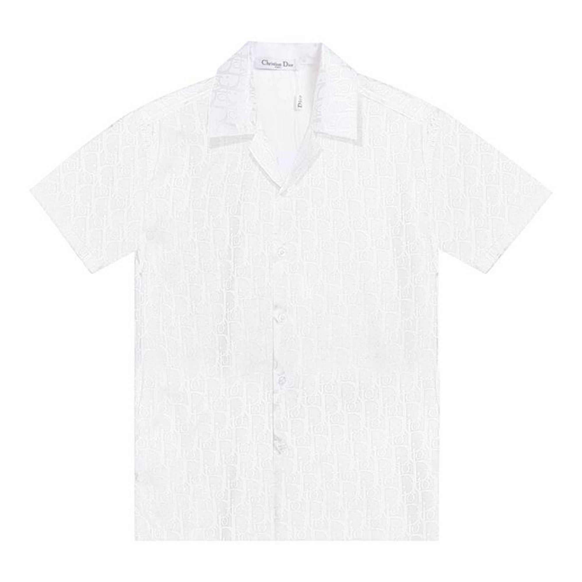 Oblique Monogram Silk Hawaiian Shirt White