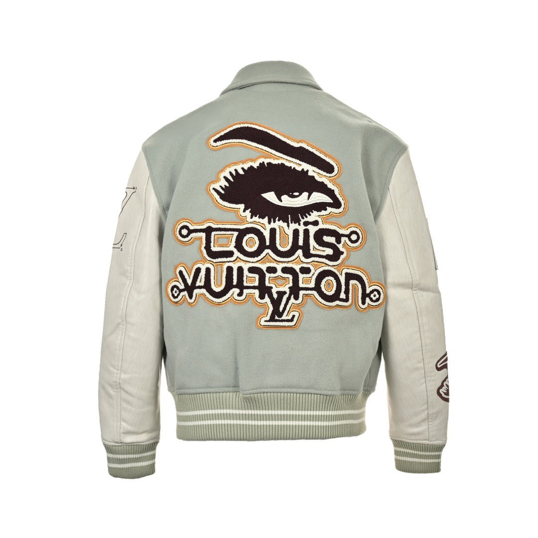 Varsity Leather Blouson Aqua FW23
