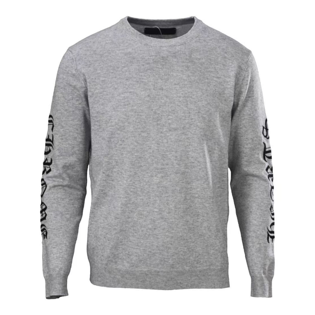 Logo Sleeve Cashmere Sweater Grey