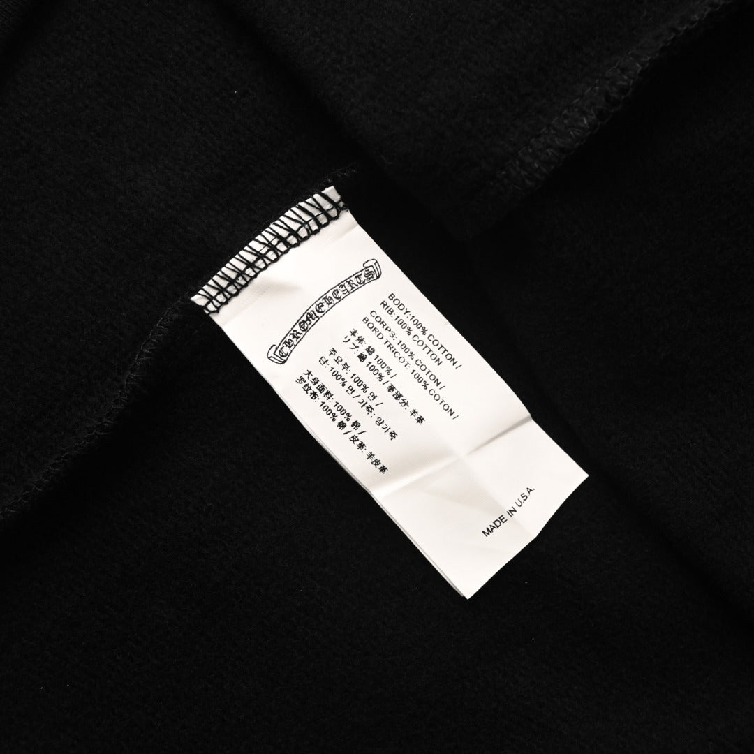 Triple Cross Patch Quarter-Zip Sweater Black
