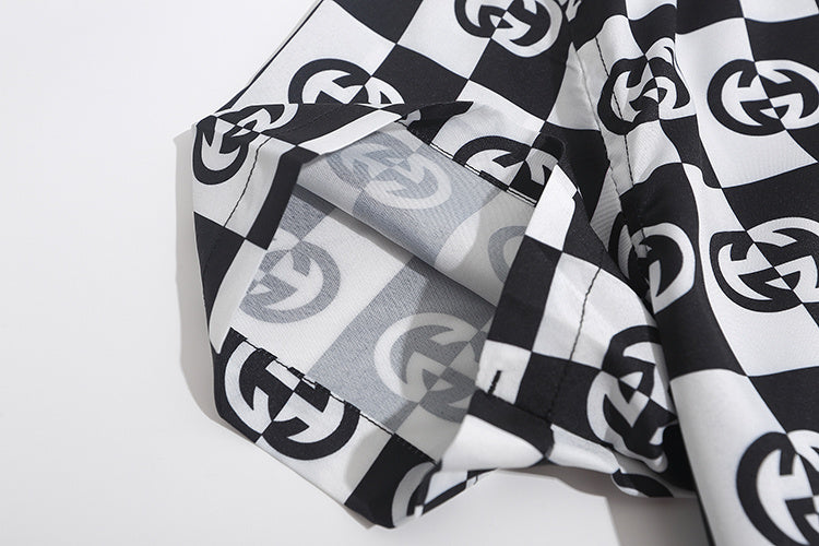 Interlocking G Checkerboard Print