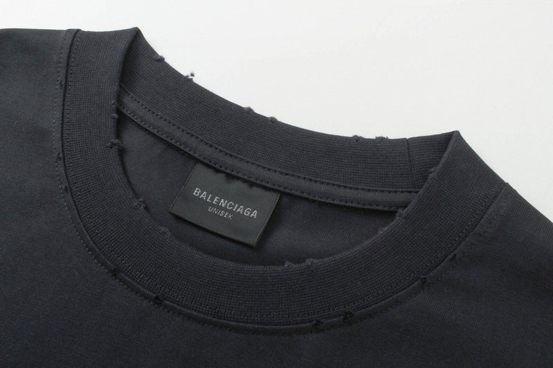 Stencil Type T-Shirt Stained Black